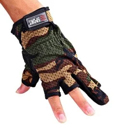 GANTS DE TIR SPORT CAMOUFLAGE WOODLAND (découpe 3 doigts)