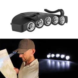 LAMPE À CLIP 5 LED POUR VISIÈRE/CASQUETTE NOIR