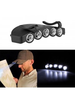 LAMPE À CLIP 5 LED POUR VISIÈRE/CASQUETTE NOIR