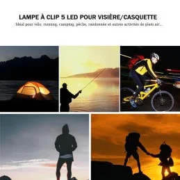 LAMPE À CLIP 5 LED POUR VISIÈRE/CASQUETTE NOIR