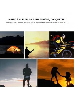 LAMPE À CLIP 5 LED POUR VISIÈRE/CASQUETTE NOIR