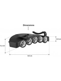 LAMPE À CLIP 5 LED POUR VISIÈRE/CASQUETTE NOIR