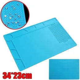 TAPIS D'ENTRETIEN/SOUDURE SILICONE BLEU S-120B (34x23cm)