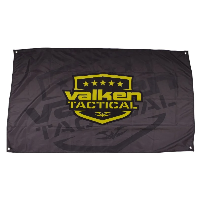 BANNIÈRE TISSU VALKEN TACTICAL GRISE AVEC LOGO JAUNE (150x91cm)