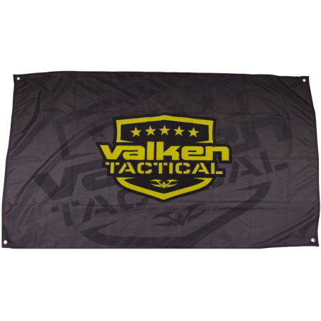 BANNIÈRE TISSU VALKEN TACTICAL GRISE AVEC LOGO JAUNE (150x91cm)