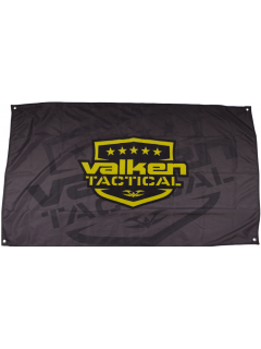 BANNIÈRE TISSU VALKEN TACTICAL GRISE AVEC LOGO JAUNE (150x91cm)