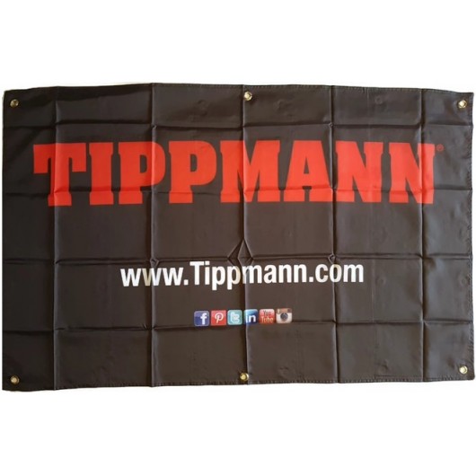 BANNIÈRE TIPPMANN LOGO TISSU NOIRE (120x75cm)