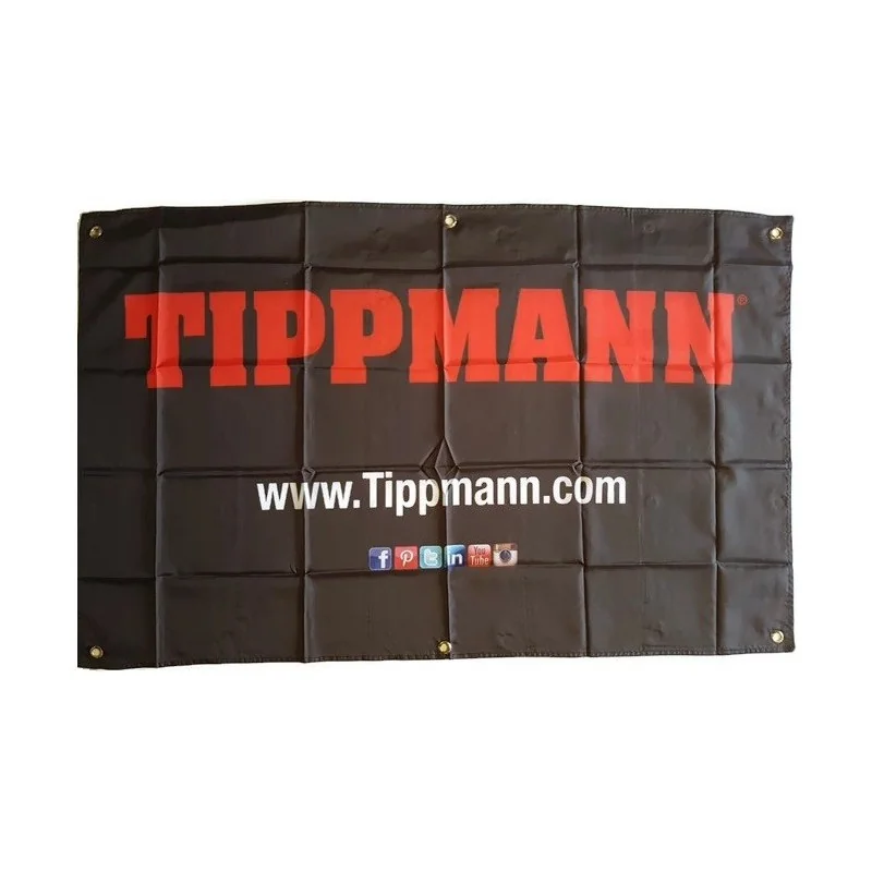 BANNIÈRE TIPPMANN LOGO TISSU NOIRE (120x75cm)