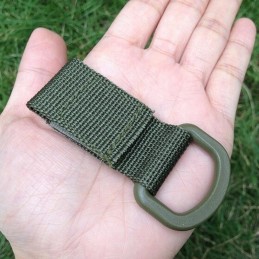 SANGLE TACTIQUE MOLLE VELCRO AVEC ANNEAU EN "D" VERT