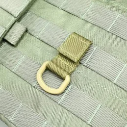 SANGLE TACTIQUE MOLLE VELCRO AVEC ANNEAU EN "D" VERT