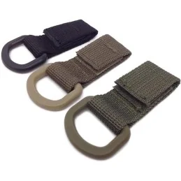 SANGLE TACTIQUE MOLLE VELCRO AVEC ANNEAU EN "D" VERT