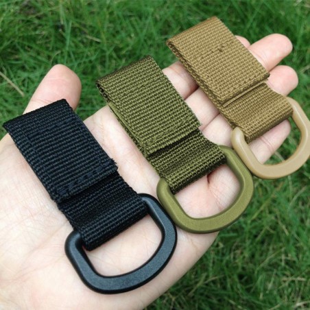 SANGLE TACTIQUE MOLLE VELCRO AVEC ANNEAU EN "D" VERT