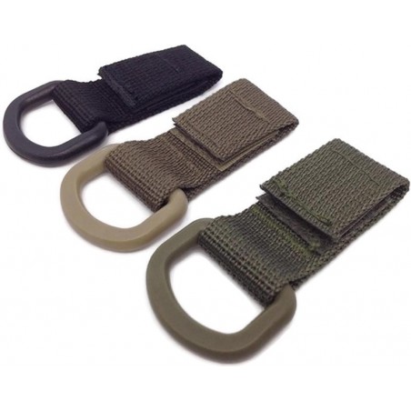 SANGLE TACTIQUE MOLLE VELCRO AVEC ANNEAU EN "D" TAN