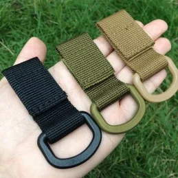 SANGLE TACTIQUE MOLLE VELCRO AVEC ANNEAU EN "D" TAN