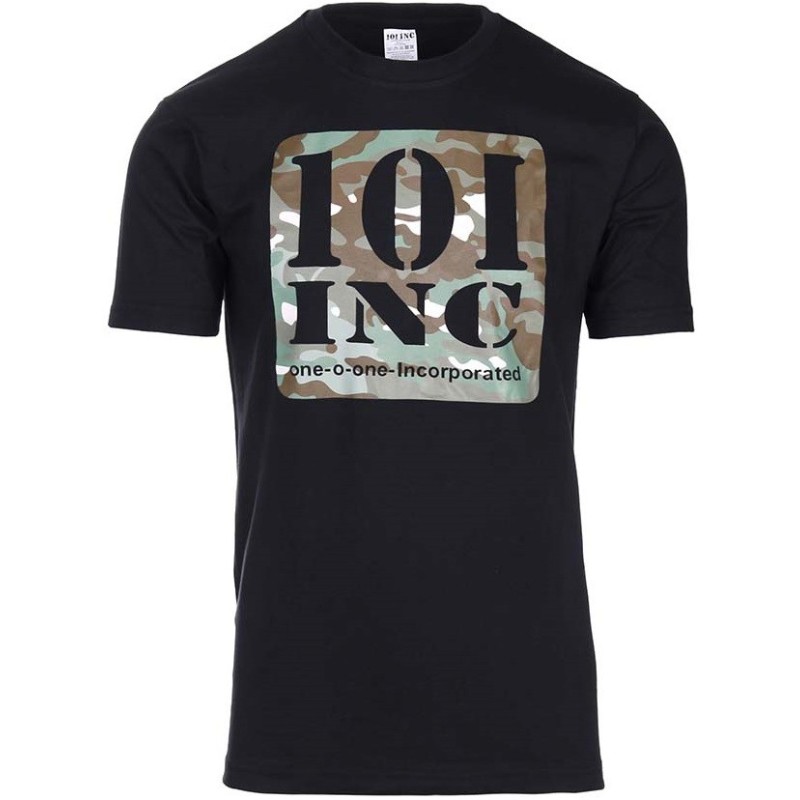 T-SHIRT 101 INC NOIR AVEC LOGO CAMO