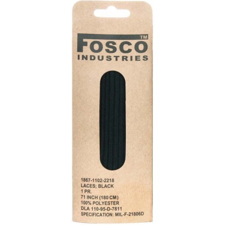 LACETS RONDS FOSCO NOIR 180cm (la paire)