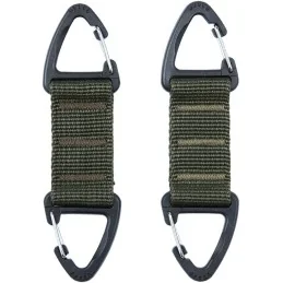 LOT DE 2 MOUSQUETONS DOUBLES SYSTÈME MOLLE 101 INC JFO01 VERT