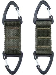 LOT DE 2 MOUSQUETONS DOUBLES SYSTÈME MOLLE 101 INC JFO01 VERT