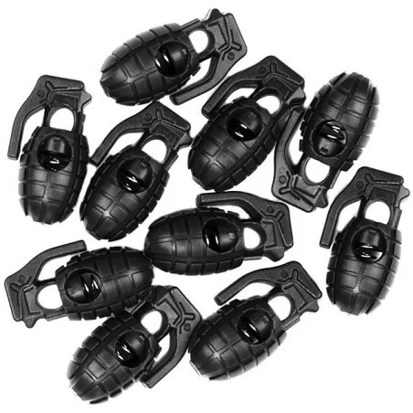 BOUCHONS BLOQUEURS DE CORDON GRENADE 101 INC NOIR (lot de 10)