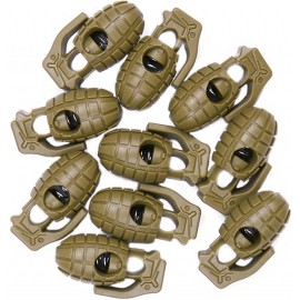 BOUCHONS BLOQUEURS DE CORDON GRENADE 101 INC TAN (lot de 10)