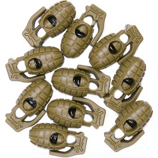 BOUCHONS BLOQUEURS DE CORDON GRENADE 101 INC TAN (lot de 10)