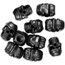 PASSANTS BLOQUEURS DE CORDON SKULL 101 INC NOIR (lot de 10)