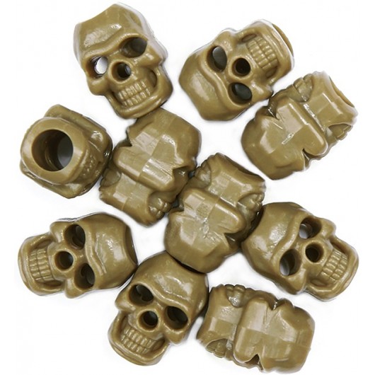 PASSANTS BLOQUEURS DE CORDON SKULL 101 INC TAN (lot de 10)