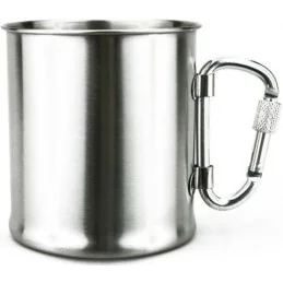 TASSE ACIER AVEC ANSE MOUSQUETON SILVER (250ml)