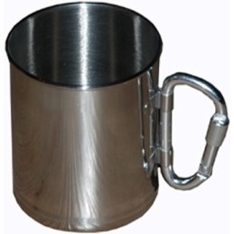 TASSE ACIER AVEC ANSE MOUSQUETON SILVER (250ml)