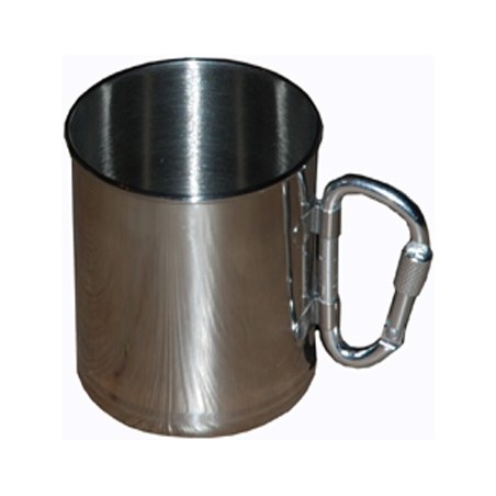 TASSE ACIER AVEC ANSE MOUSQUETON SILVER (250ml)