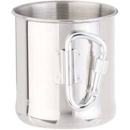 TASSE ACIER AVEC ANSE MOUSQUETON SILVER (250ml)