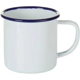 TASSE ÉMAILLÉE BLANCHE/BLEUE (300ml)