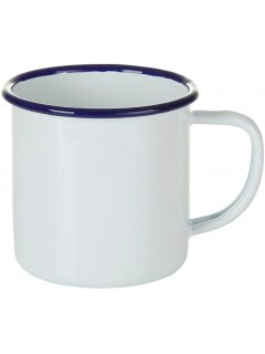 TASSE ÉMAILLÉE BLANCHE/BLEUE (300ml)