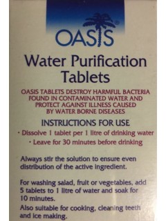 TABLETTES DE PURIFICATION D'EAU BCB OASIS (2 x 50 pcs)