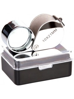 LOUPE FOSCO TRIPLET 10X-21mm CHROME (+ÉTUI)