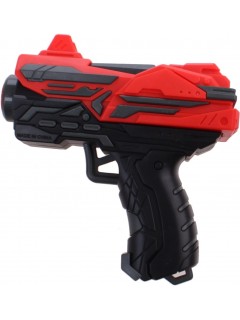 PISTOLET ENFANT MINI JOHNTOY 11CM + 6 FLÈCHES ROUGE/NOIR