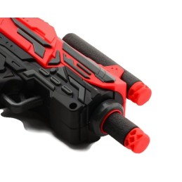 PISTOLET ENFANT MINI JOHNTOY 11CM + 6 FLÈCHES ROUGE/NOIR