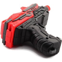 PISTOLET ENFANT MINI JOHNTOY 11CM + 6 FLÈCHES ROUGE/NOIR