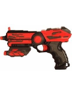 PISTOLET ENFANT JOHNTOY 23CM + 6 FLÈCHES ROUGE/NOIR