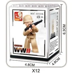 PACK 12 MINIFIGURINES SLUBAN ARMY WW2 M38-B0581