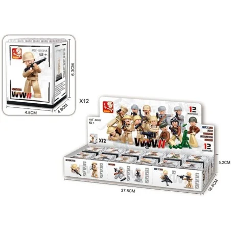 PACK 12 MINIFIGURINES SLUBAN ARMY WW2 M38-B0581