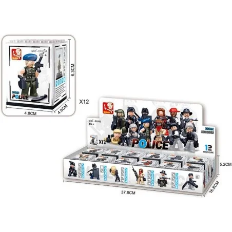 PACK 12 MINIFIGURINES SLUBAN POLICE (M38-B0585)