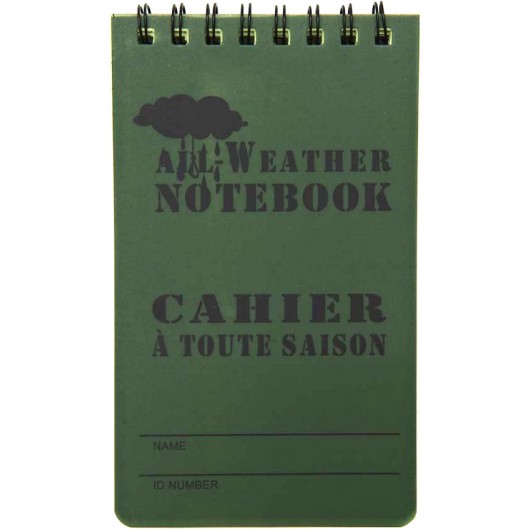 CARNET WATERPROOF FOSCO VERT SMALL (13x8cm)