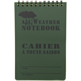 CARNET WATERPROOF FOSCO VERT LARGE (15x10cm)