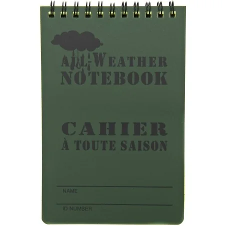 CARNET WATERPROOF FOSCO VERT LARGE (15x10cm)