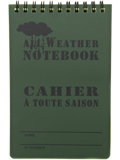 CARNET WATERPROOF FOSCO VERT LARGE (15x10cm)