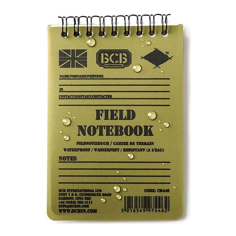 CARNET DE TERRAIN ÉTANCHE BCB VERT (14x9cm)