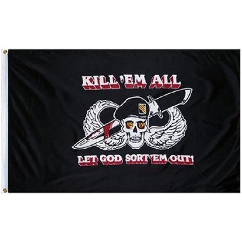 DRAPEAU FOSCO KILL'EM ALL NOIR (1x1,5m)