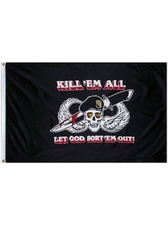 DRAPEAU FOSCO KILL'EM ALL NOIR (1x1,5m)