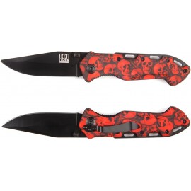 COUTEAU 101 INC SKULL + CLIP NOIR/ROUGE (016948)